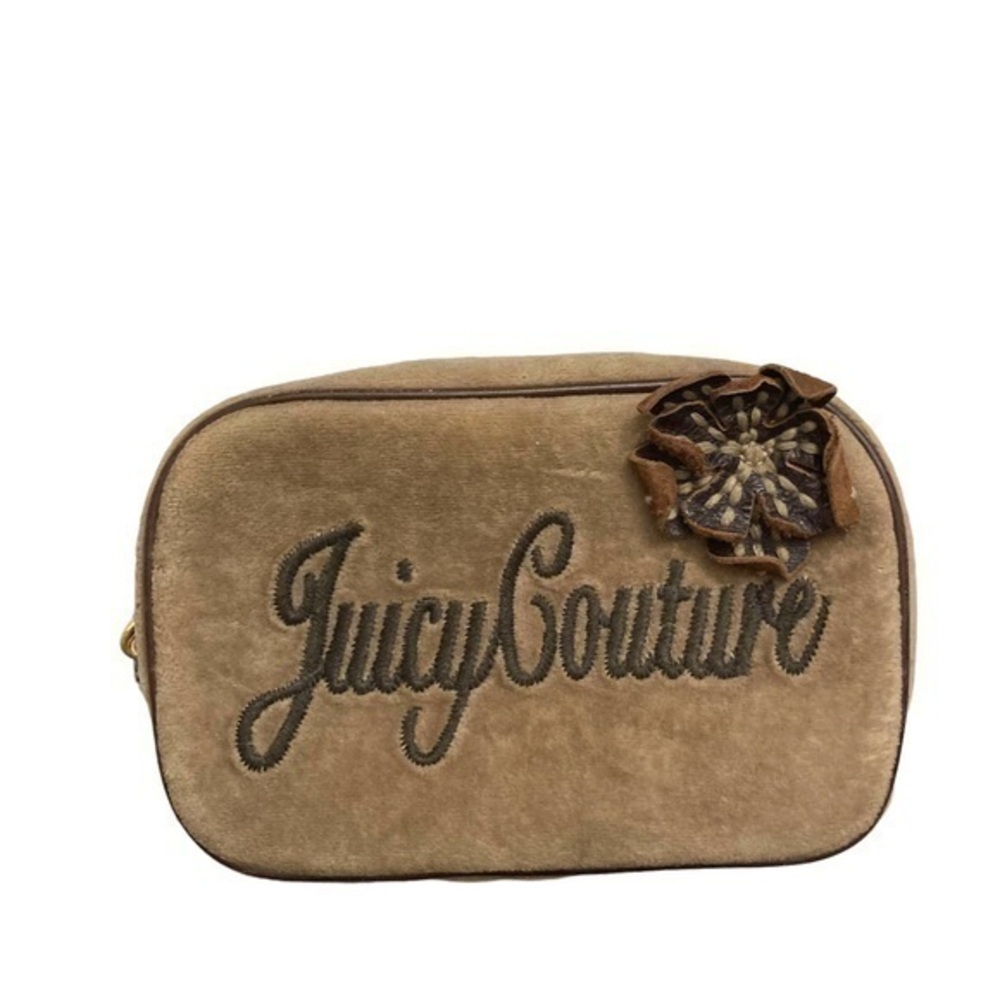 Juicy couture vintage velour brown y2k dream cosmetic case RARE